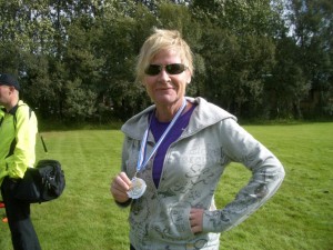 Elsa Sigríður að loknu Brúarhlaupinu 2012